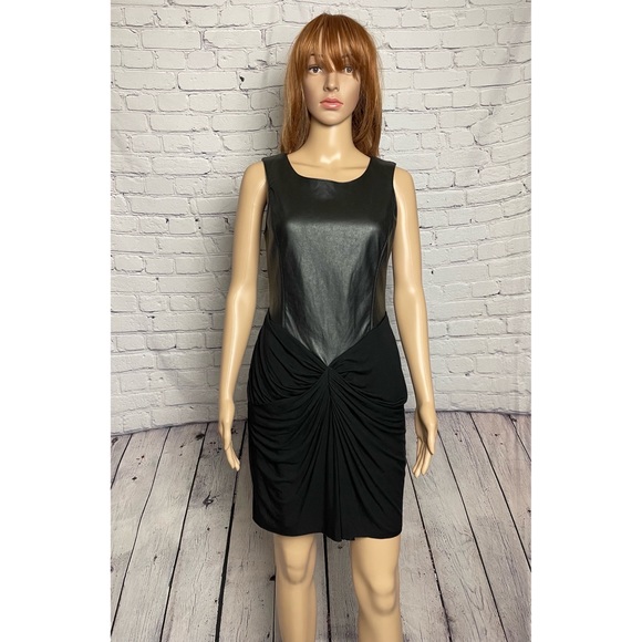 Bailey 44 Eco Leather Not in the Dark Black Dress Size 6 - Picture 3 of 12